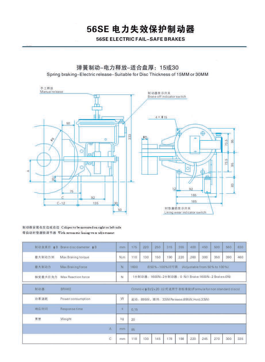 56SE失效保護(hù)制動器